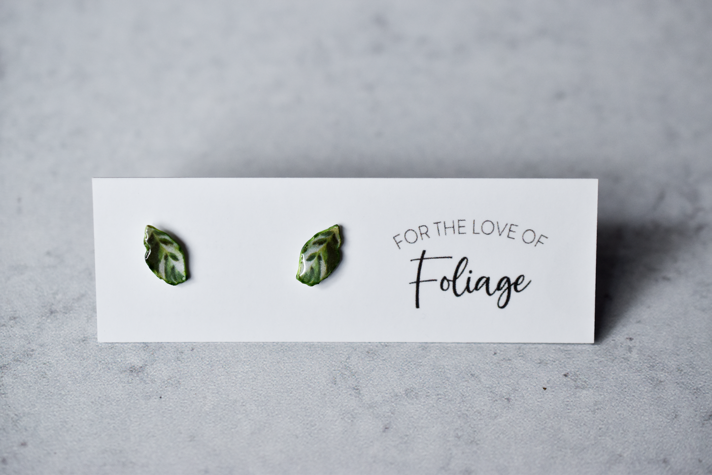 White Fusion Stud Earrings | Leaf Earrings