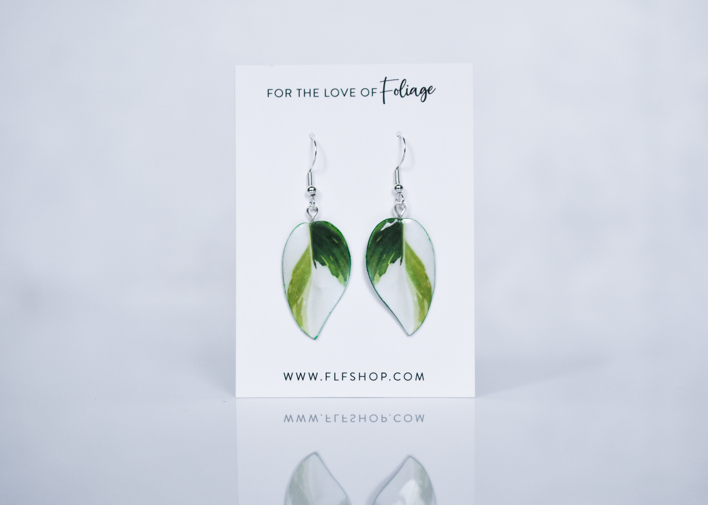 Philodendron "White Wizard" Plant Earrings | Leaf Earrings