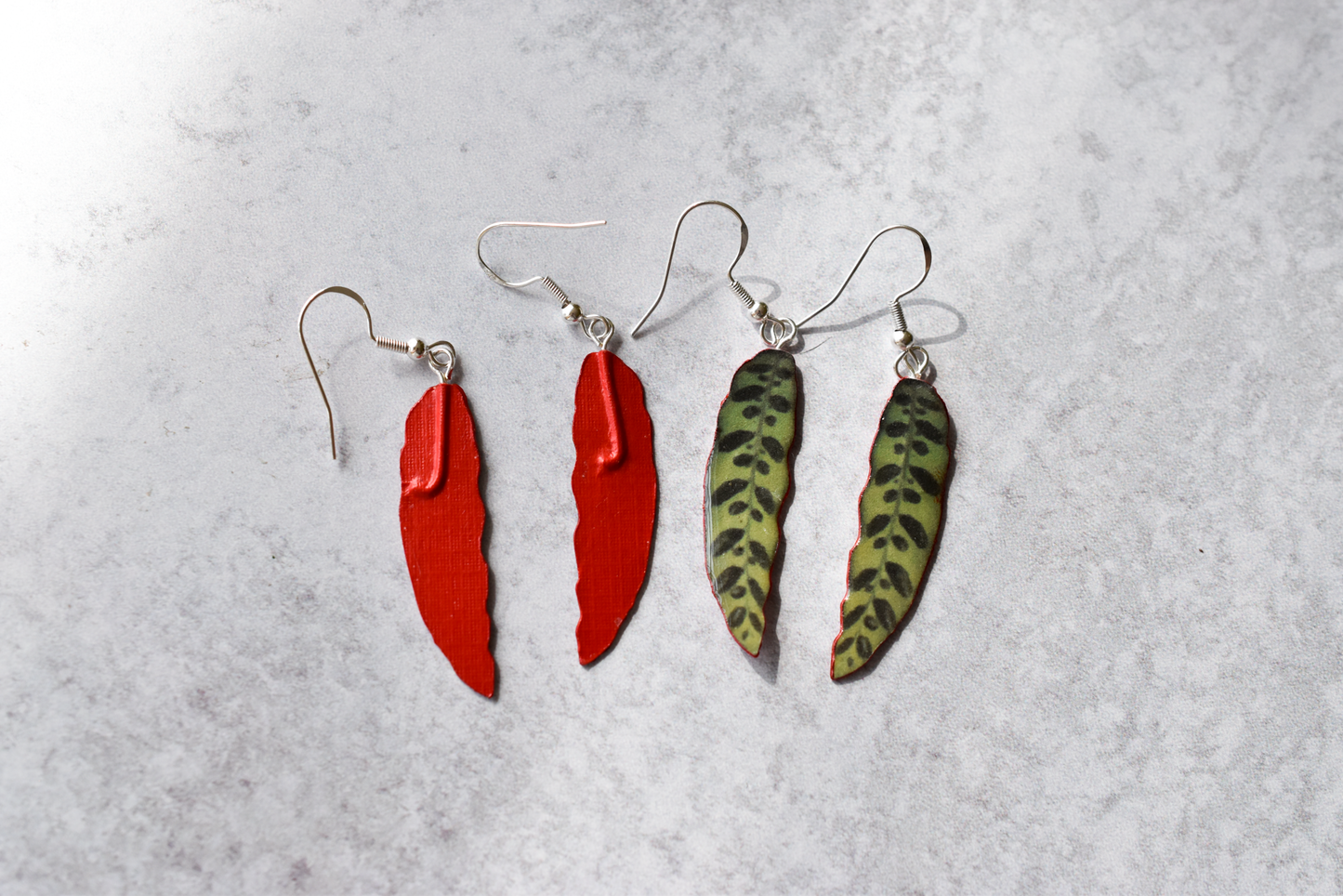 Goeppertia Insignis “Rattlesnake” Plant Earrings | Leaf Earrings