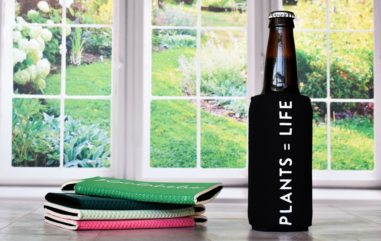 Plants = Life TALL / SLIM Plant Lover Koozie "Sloozie" Can Cooler