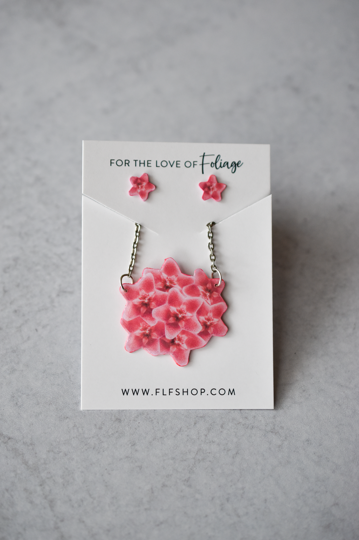 Hoya Blossom Plant Earrings Gift Set | Leaf Earrings | Hoya Necklace