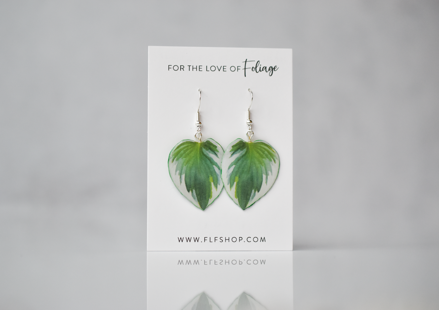Hosta Patriot Plant Earrings | Leaf Earrings
