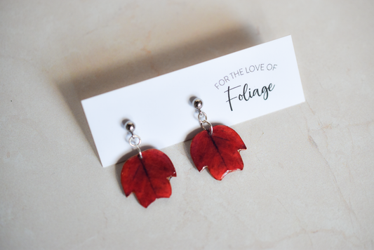Tulip Tree Stud Plant Earrings | Leaf Earrings