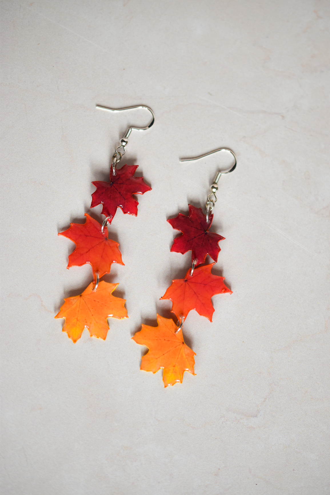 Luxe Maple Leaf Trio Dangle Earrings | Plant Earrings | Fall Foliage