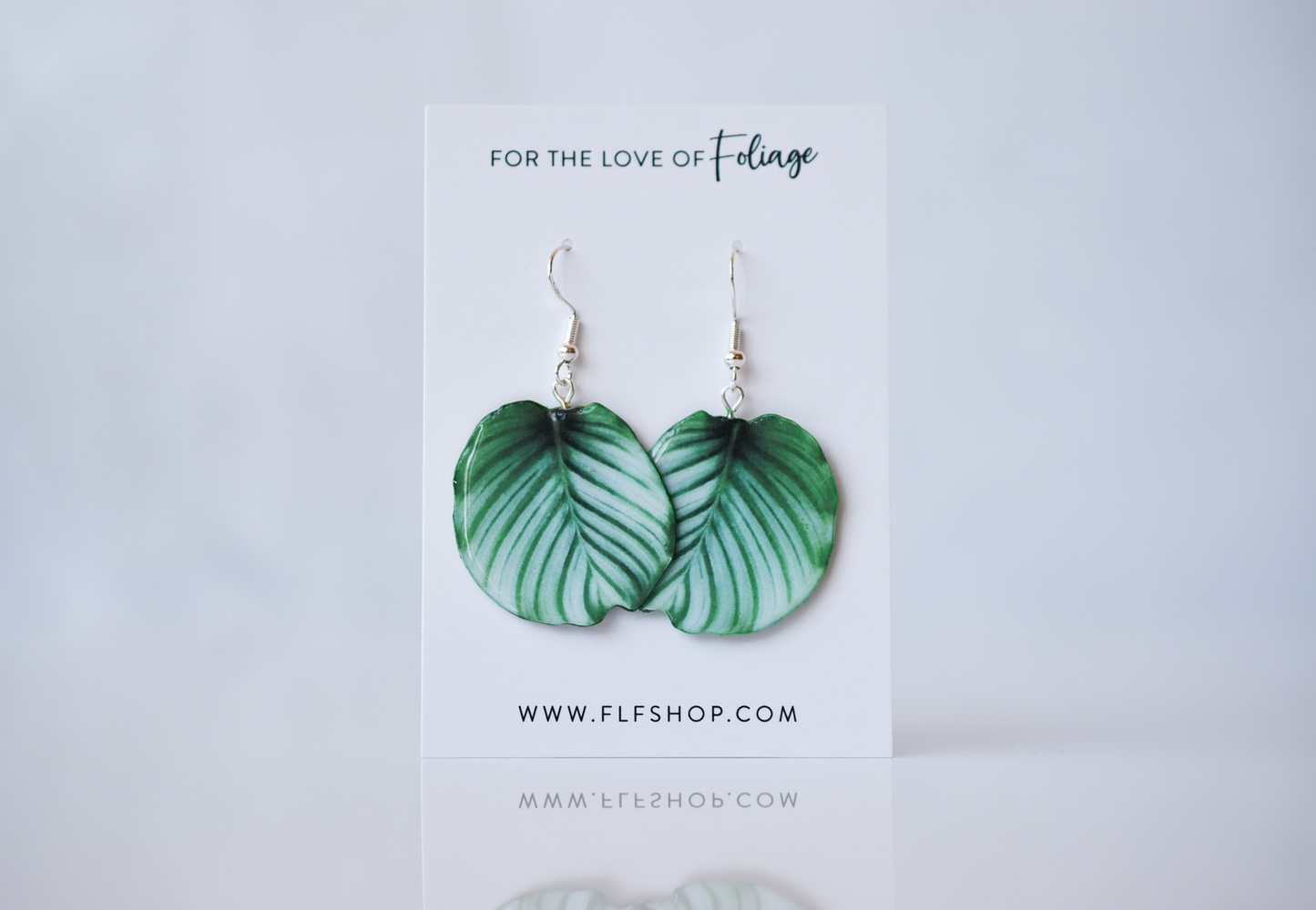 Calathea Orbifolia Plant Earrings | Leaf Earrings
