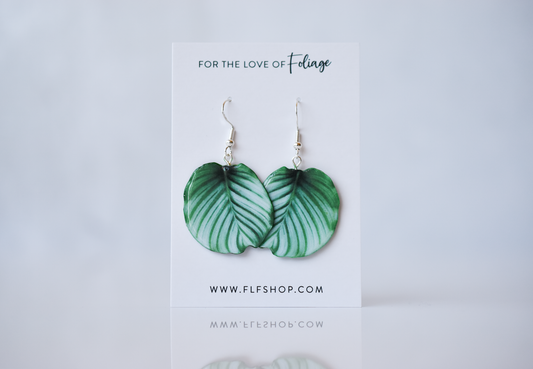 Calathea Orbifolia Plant Earrings | Leaf Earrings