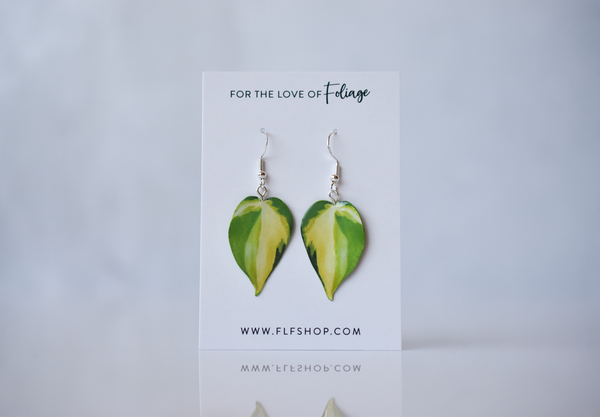 Philodendron Brasil Plant Earrings | Leaf Earrings