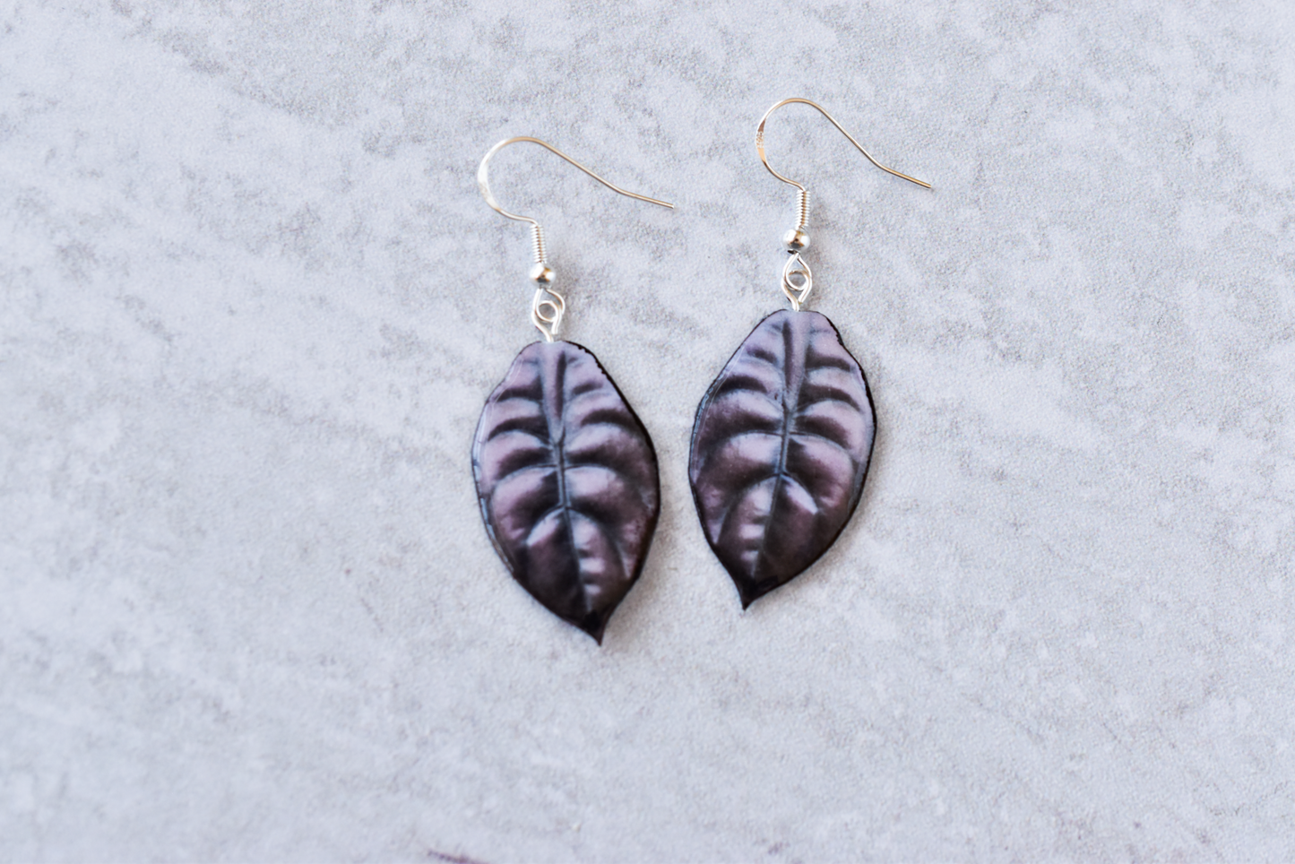 Alocasia Cuprea “Red Secret” Plant Earrings | Leaf Earrings