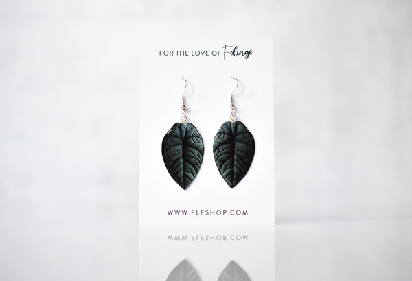 Alocasia Maharani Plant Earrings | Leaf Earrings