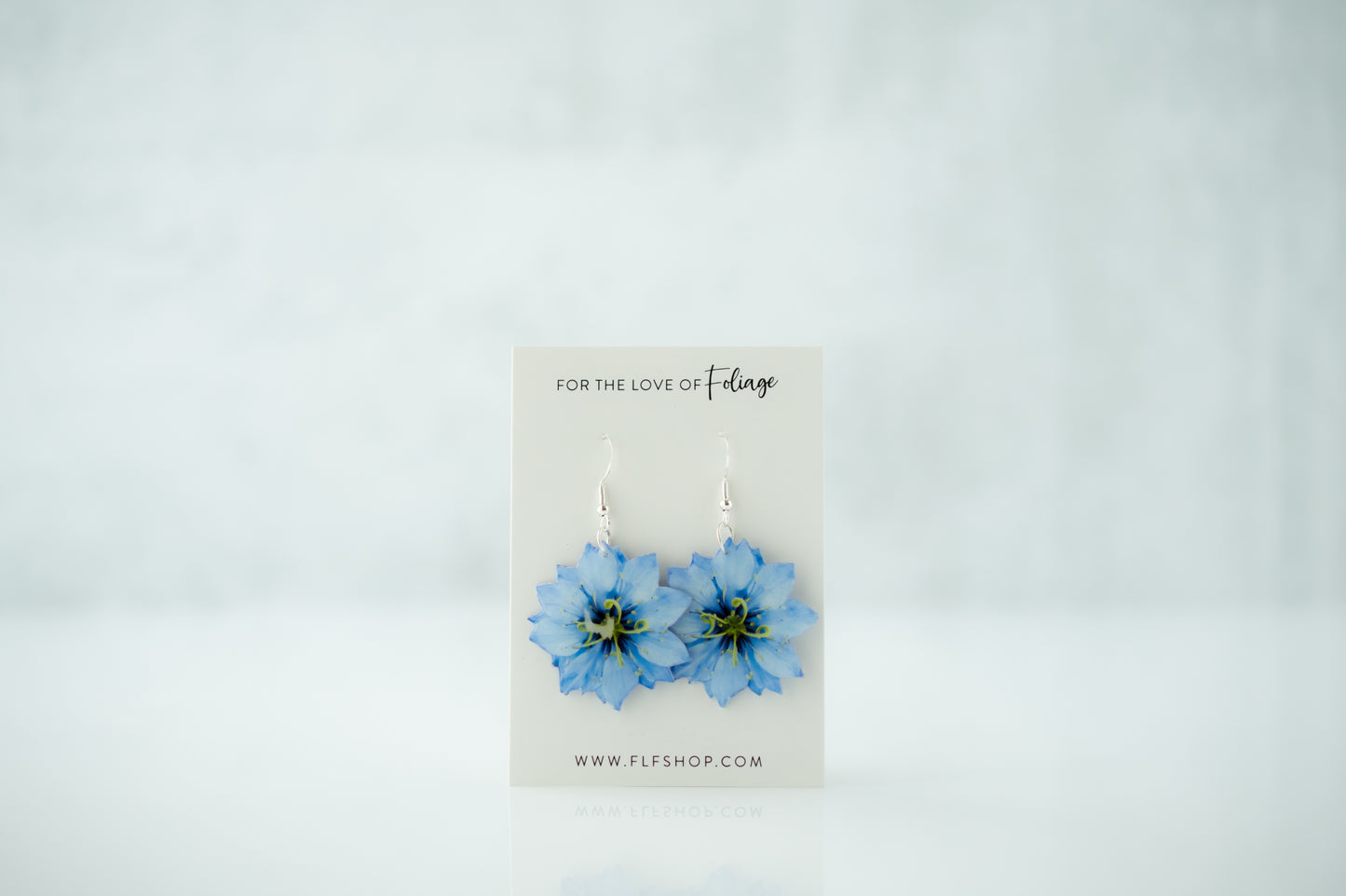 Nigella Damascena 'Love-in-a-Mist' Blossom Flower Earrings