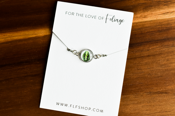 Maranta Lemon Lime Bracelet | Charm Bracelet | Stackable Leaf Bracelet