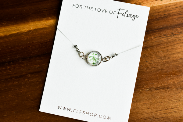 Monstera Albo Marbled Bracelet | Charm Bracelet | Stackable Leaf Bracelet