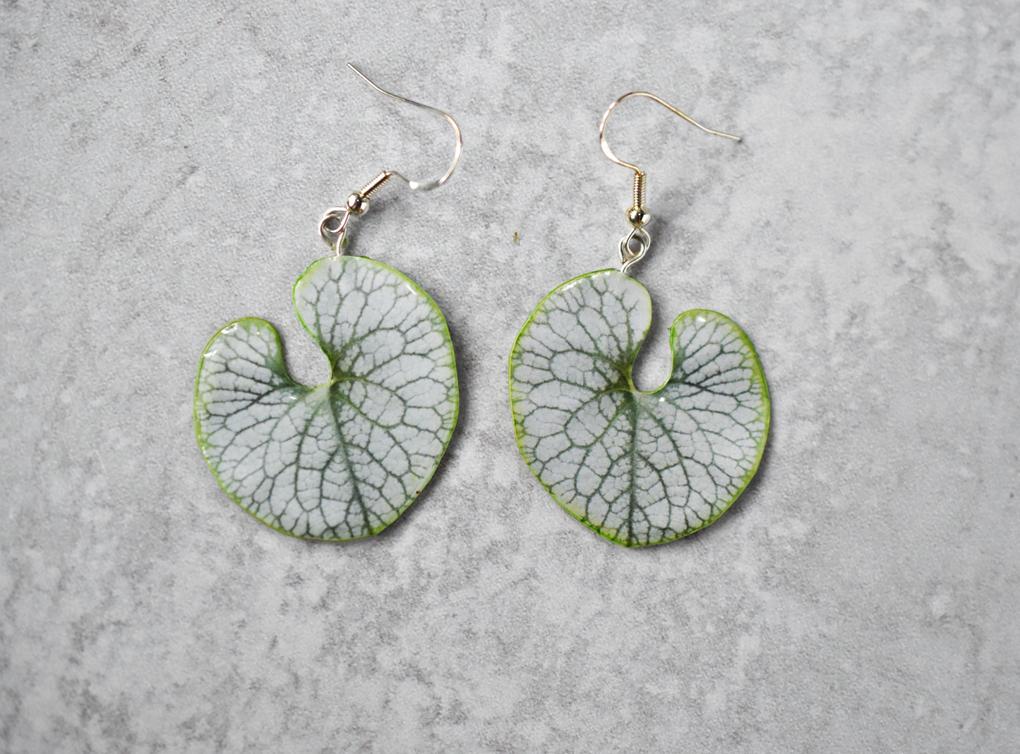 Jack Frost Bugloss Brunnera Plant Earrings | Leaf Earrings