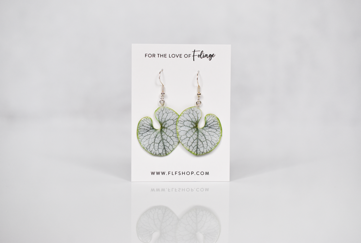 Jack Frost Bugloss Brunnera Plant Earrings | Leaf Earrings