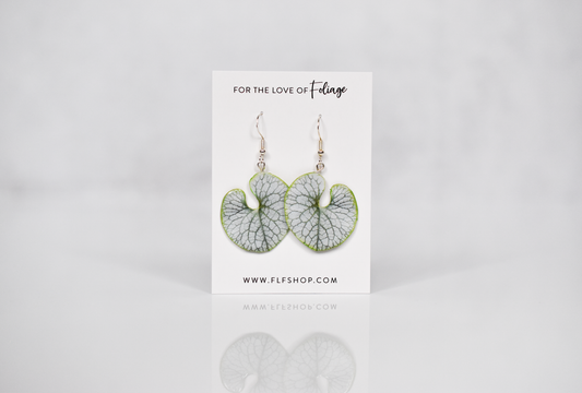 Jack Frost Bugloss Brunnera Plant Earrings | Leaf Earrings