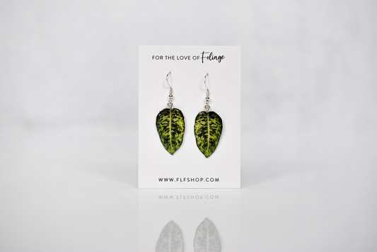 Dieffenbachia "Reflector" Plant Earrings | Leaf Earrings
