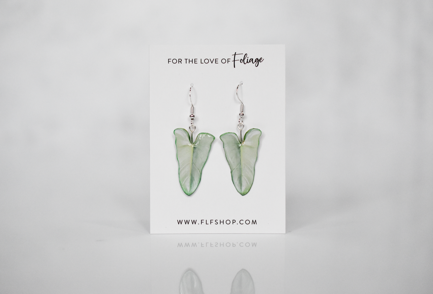 Philodendron Silver Sword Iridescent Plant Earrings | Leaf Earrings
