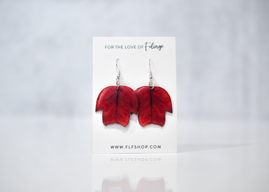 Tulip Tree Poplar Plant Earrings | Leaf Earrings