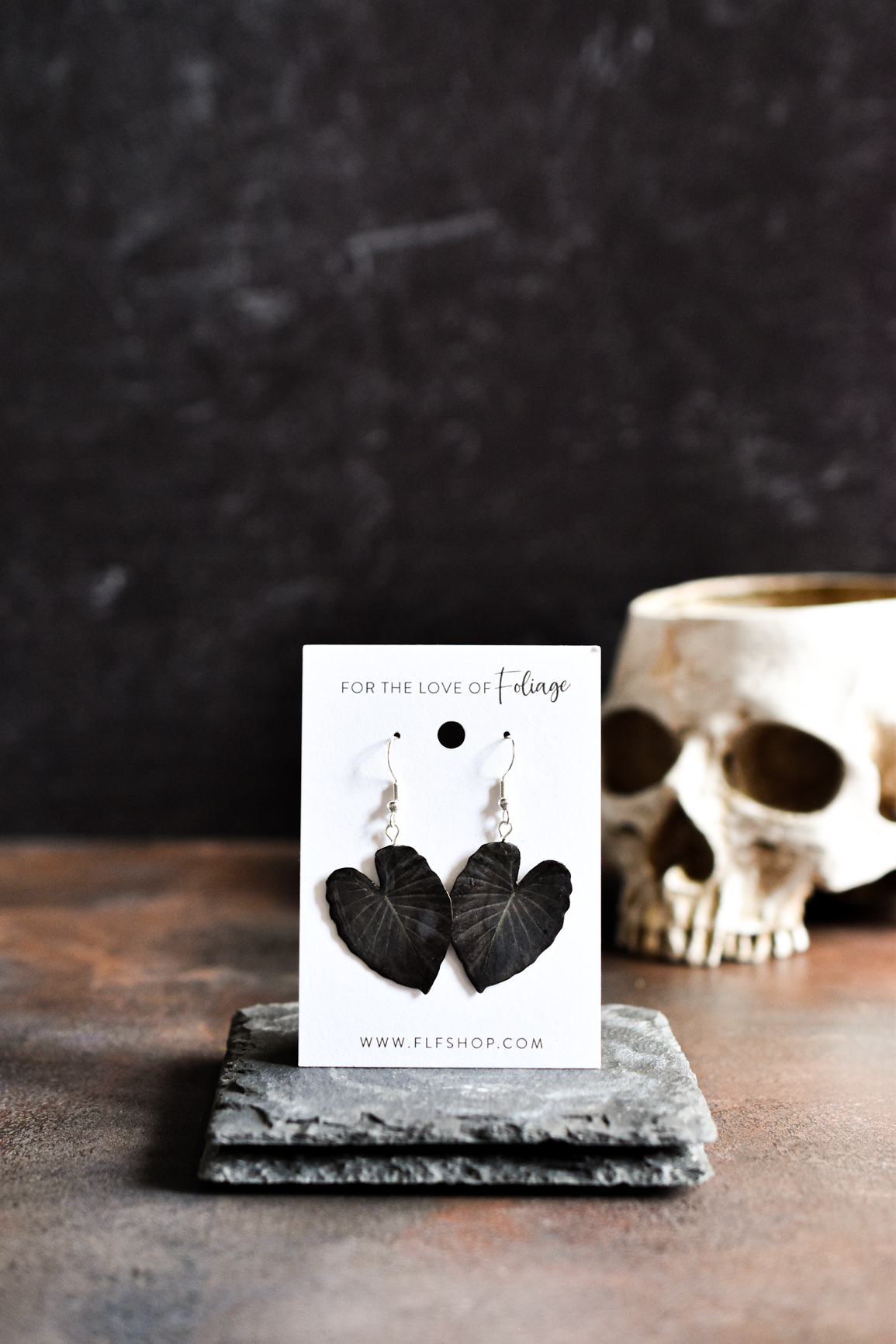 Colocasia Black Magic Witchy Plant Earrings | Leaf Earrings