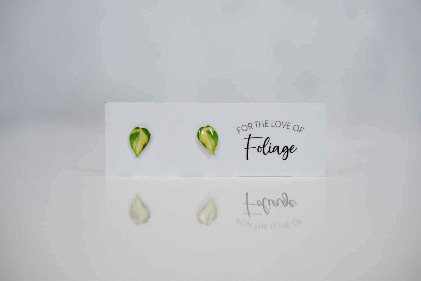 Philodendron Brasil Stud Earrings | Leaf Earrings