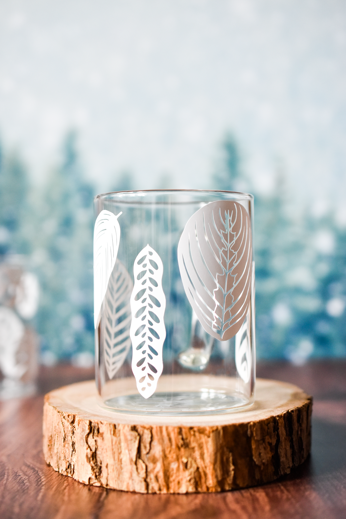 Calathea Glass Mug   |   Leaf Print 15oz Glass Mug Coffee Hot Cocoa Tea