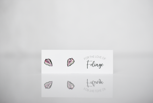 Rex Begonia Salsa Stud Earrings | Leaf Earrings