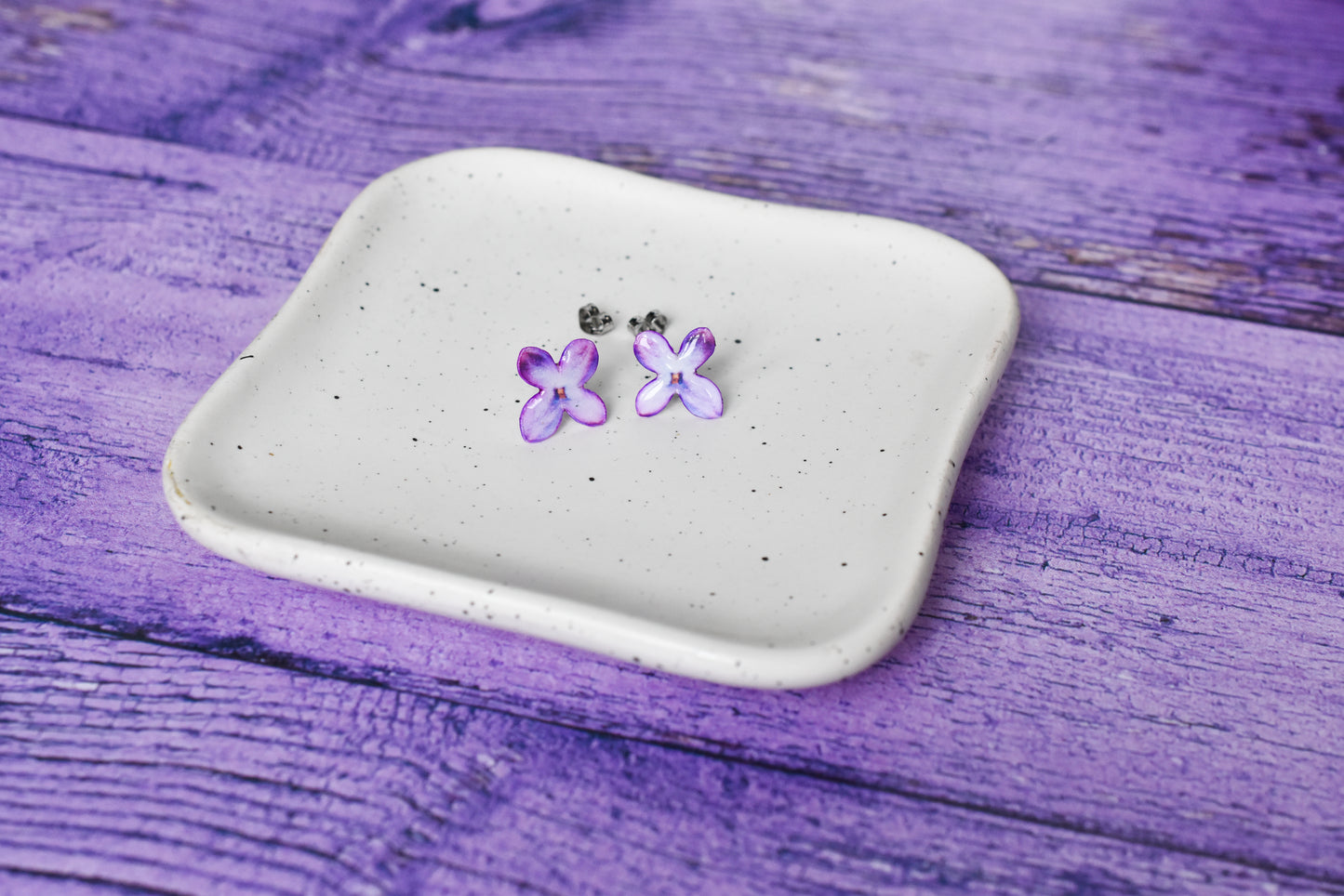 Lilac Blossom Stud Earrings | Petal Earrings | Spring Earrings