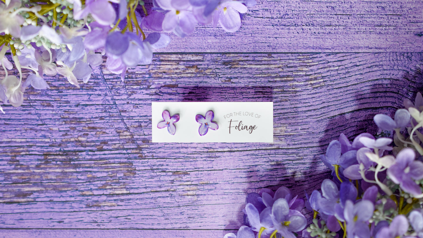 Lilac Blossom Stud Earrings | Petal Earrings | Spring Earrings