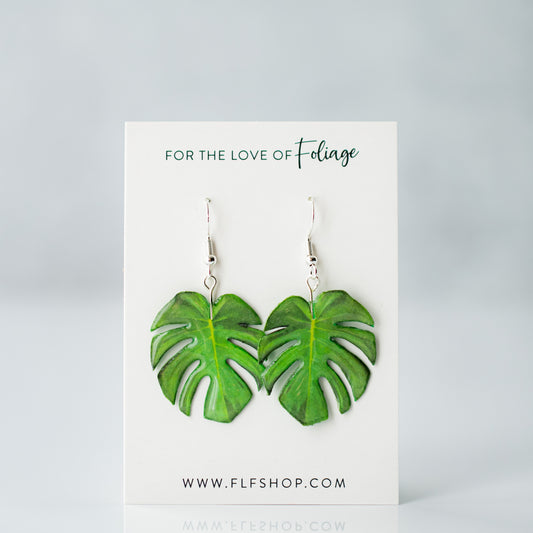 Monstera Deliciosa Plant Earrings | Leaf Earrings