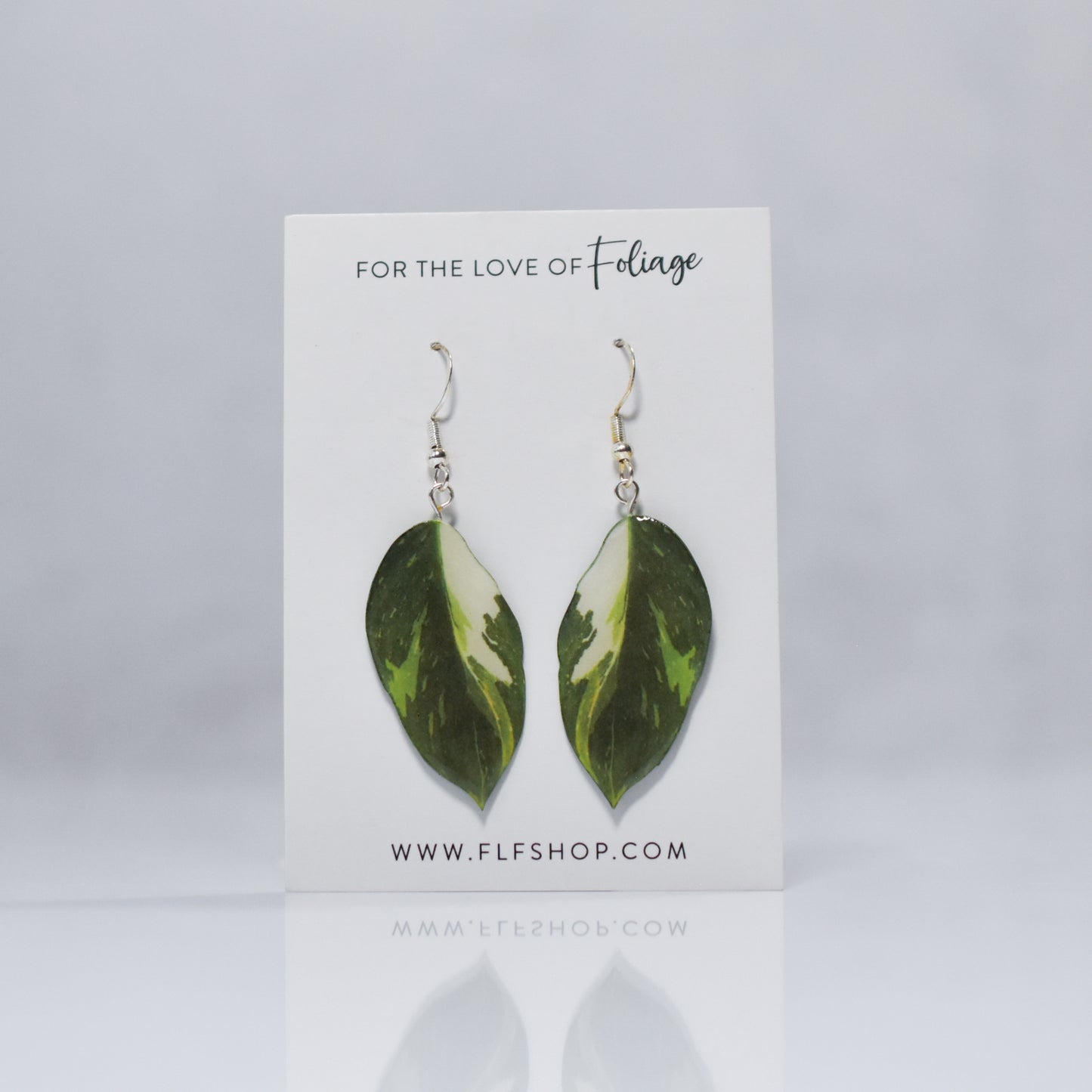 Philodendron "White Wizard" Plant Earrings | Leaf Earrings