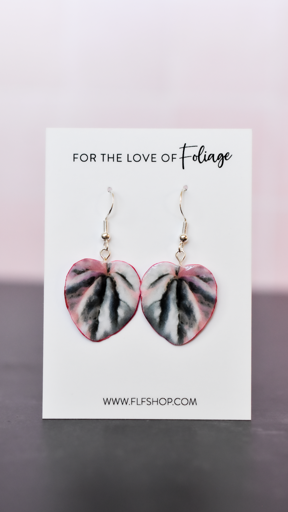 Pink Lady Peperomia Plant Earrings | Leaf Earrings