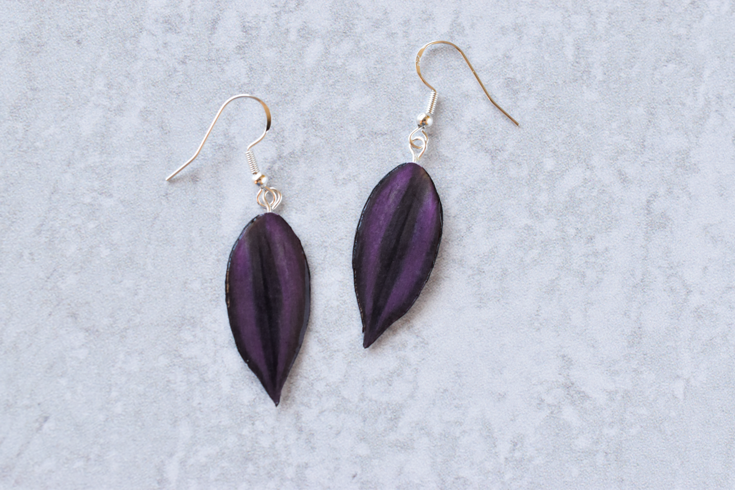 Tradescantia Zebrina Earrings | Leaf Earrings | Plant Earrings