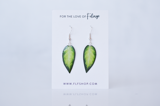 Dieffenbachia "Camille" Plant Earrings | Leaf Earrings