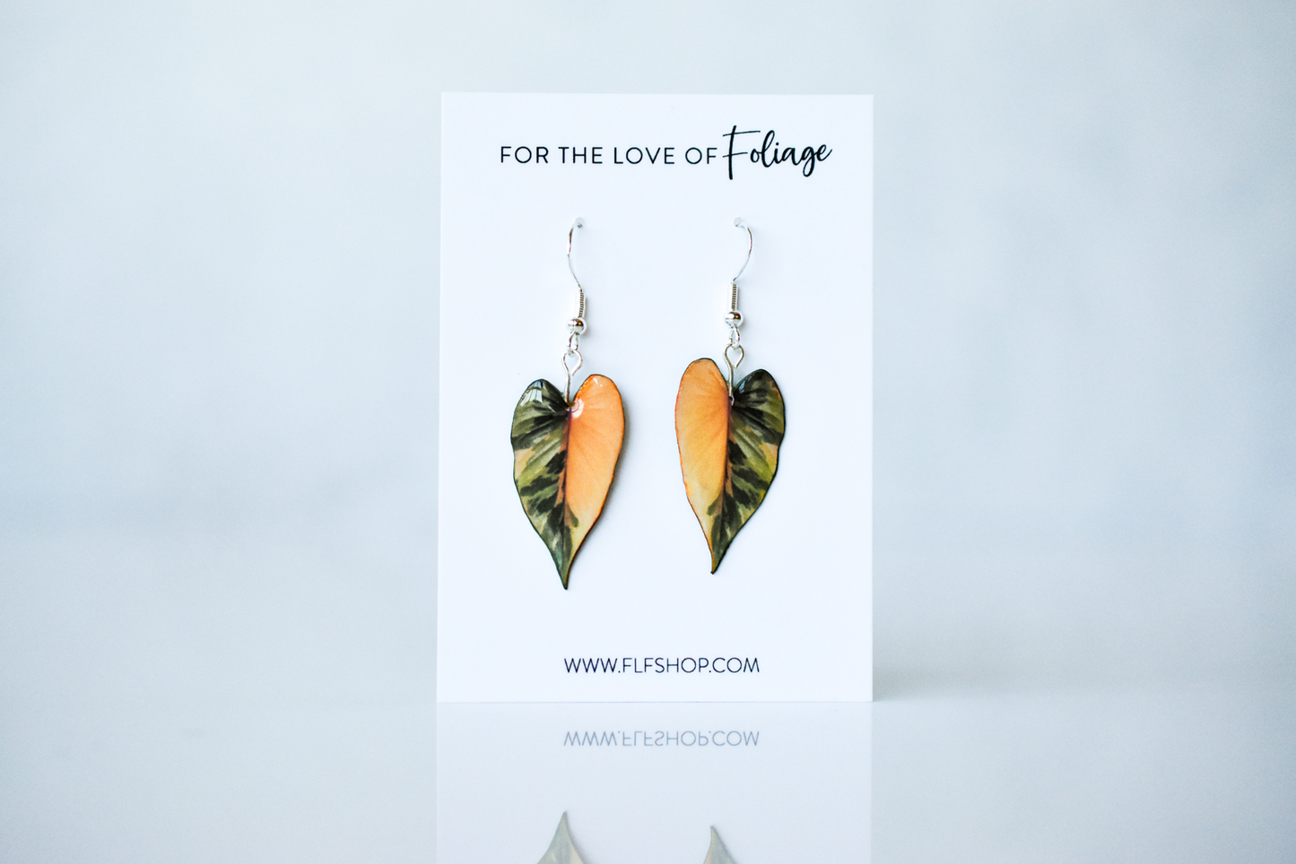 Homalomena Pink Diamond RARE Plant Earrings | Leaf Earrings