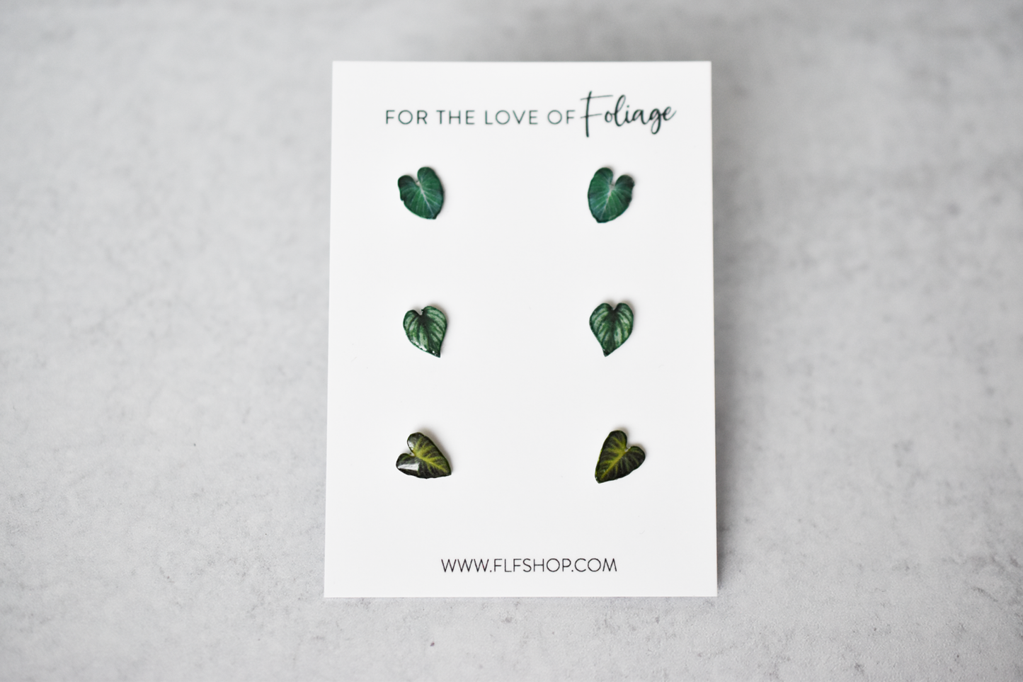 Philodendron Stud Earring 3-Pack | Leaf Earrings | Gloriosum | Verrucosum | Mameii
