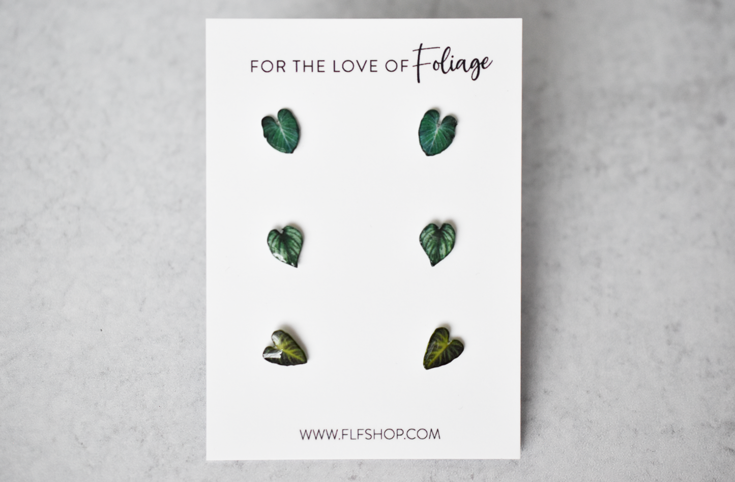 Philodendron Stud Earring 3-Pack | Leaf Earrings | Gloriosum | Verrucosum | Mameii