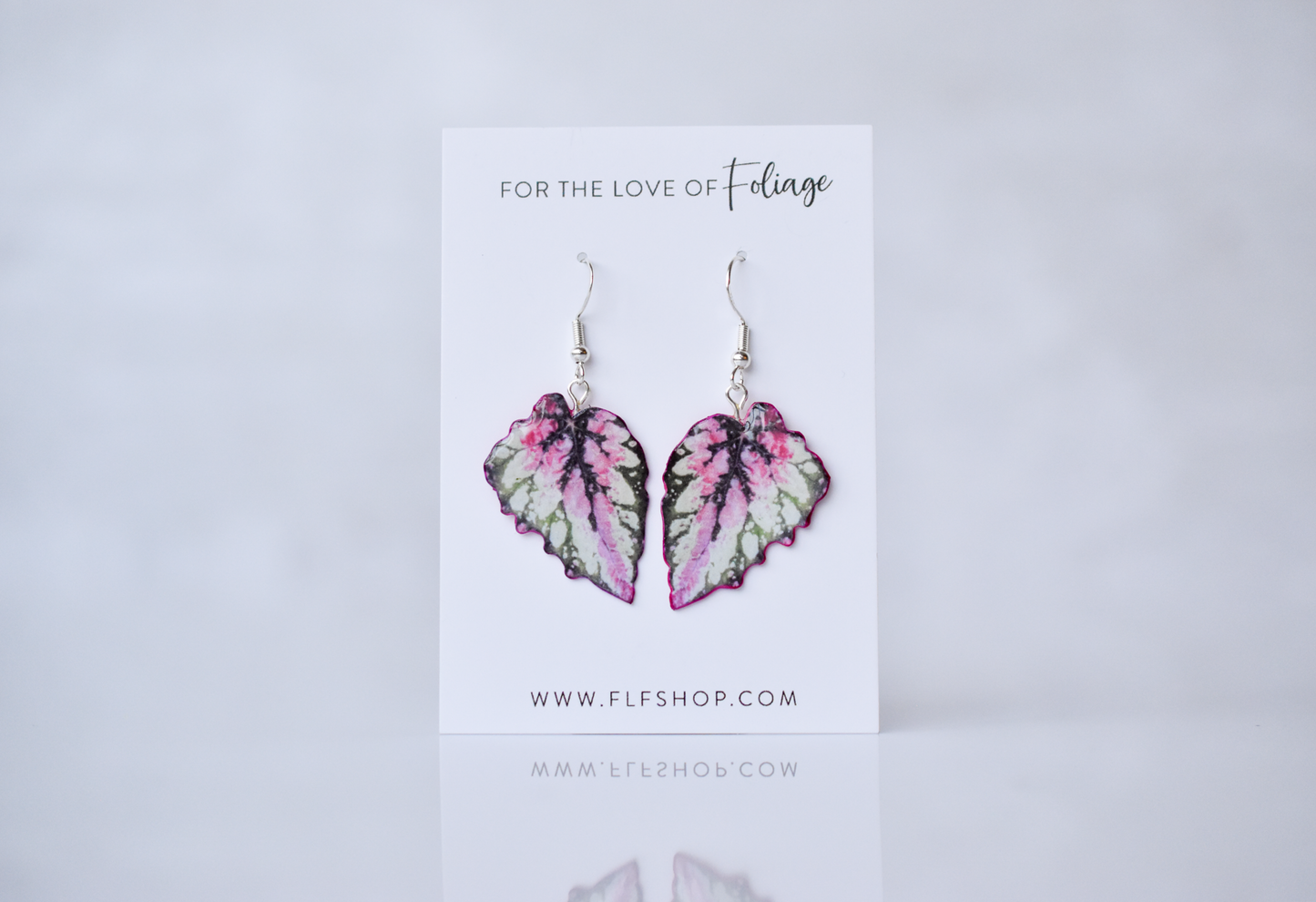 Rex Begonia "Salsa" Plant Earrings | Leaf Earrings