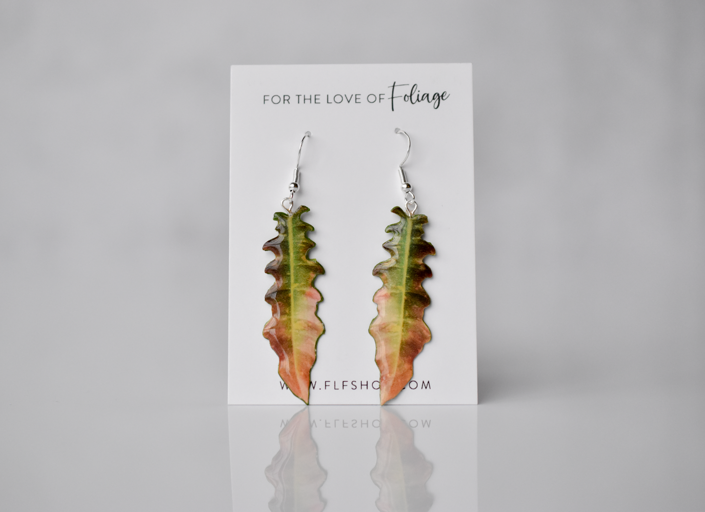 Philodendron "Ring of Fire" Plant Earrings | Leaf Earrings