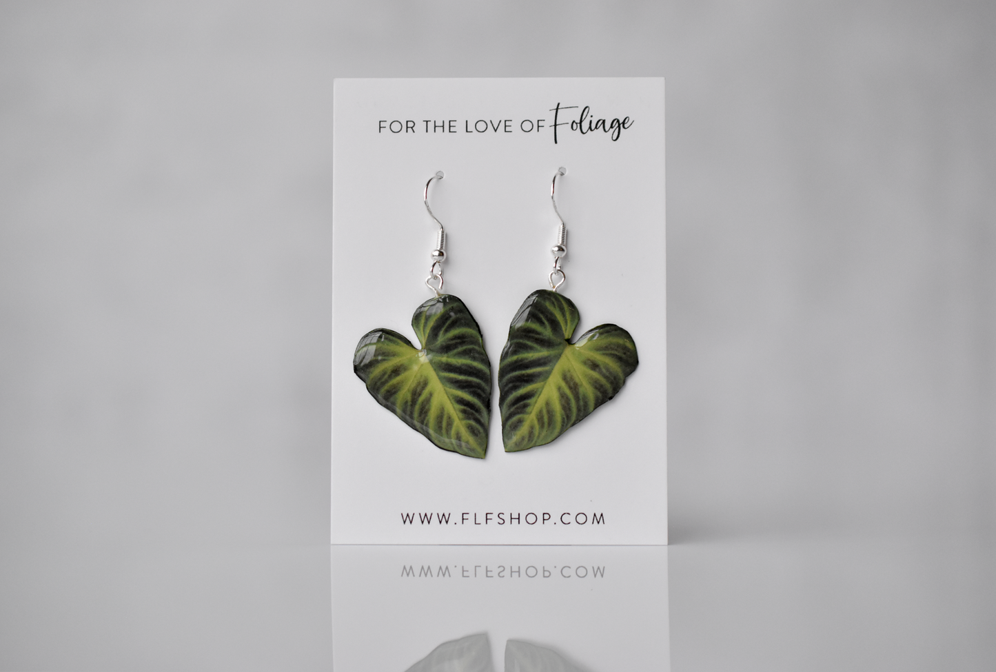 Philodendron Verrucosum || Handmade Leaf Earrings || Plant Earrings || Sterling Silver Earrings