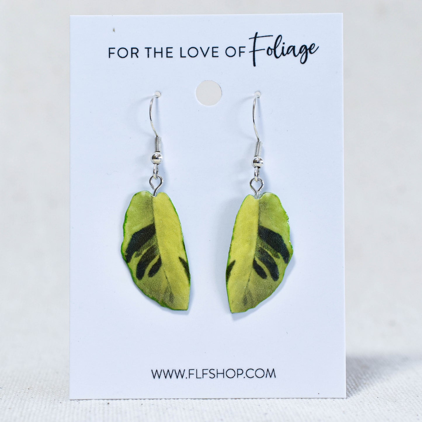 Calathea Yellow Fusion Plant Earrings | Leaf Earrings