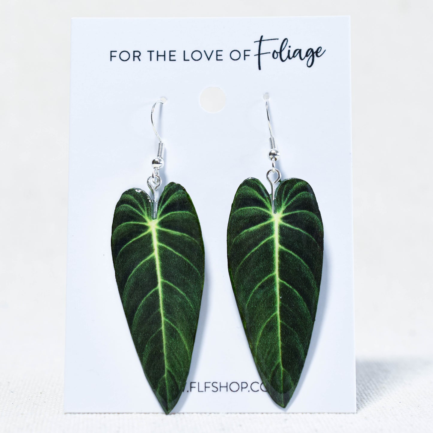 Products Philodendron Melanochrysum || Handmade Leaf Earrings || Plant Earrings || Sterling Silver Earrings