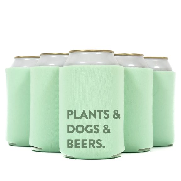 Plants & Dogs & Beers Plant Lover Koozie Can Cooler