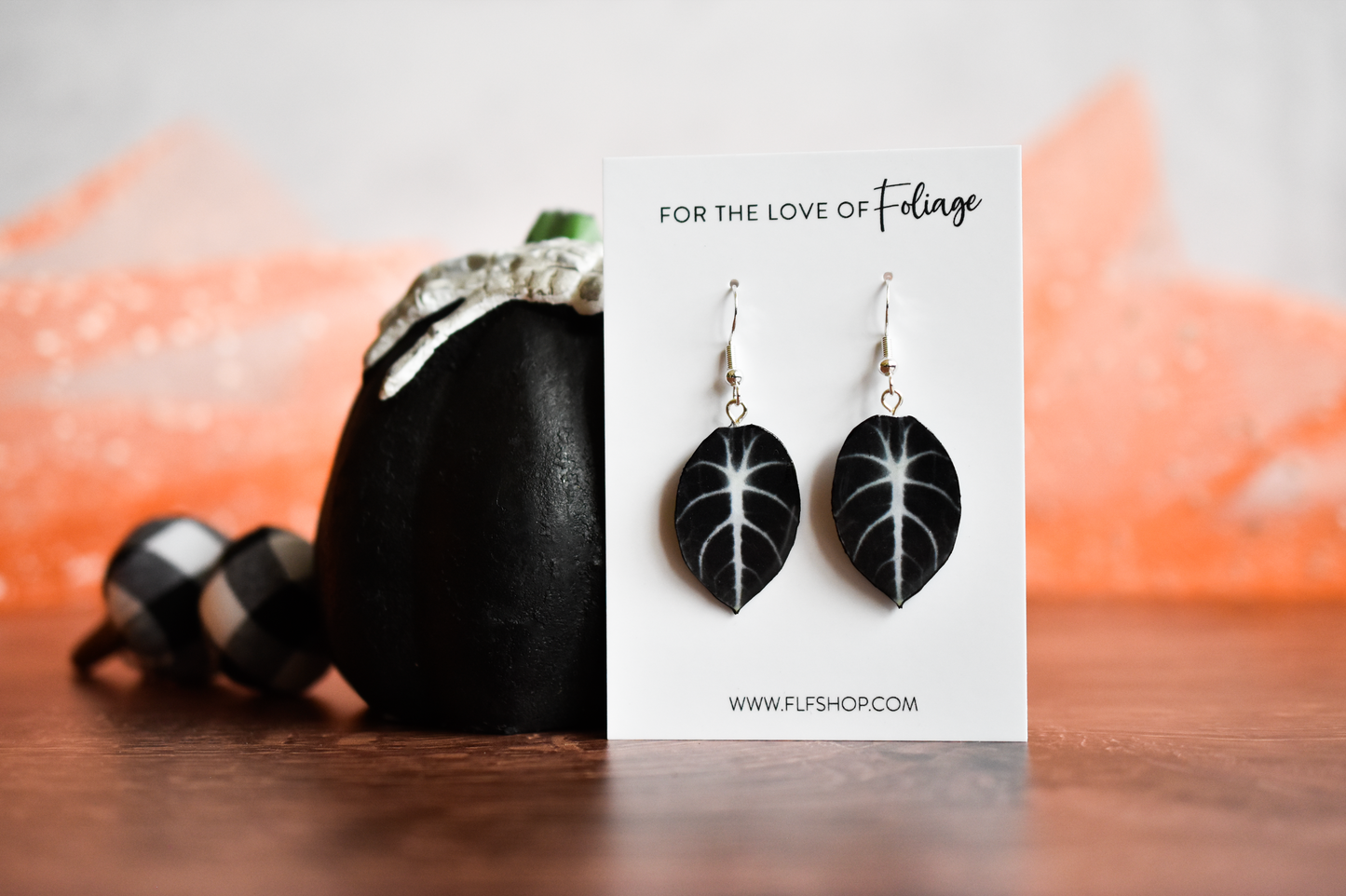 Alocasia Ninja Black Plant Earrings | Leaf Earrings