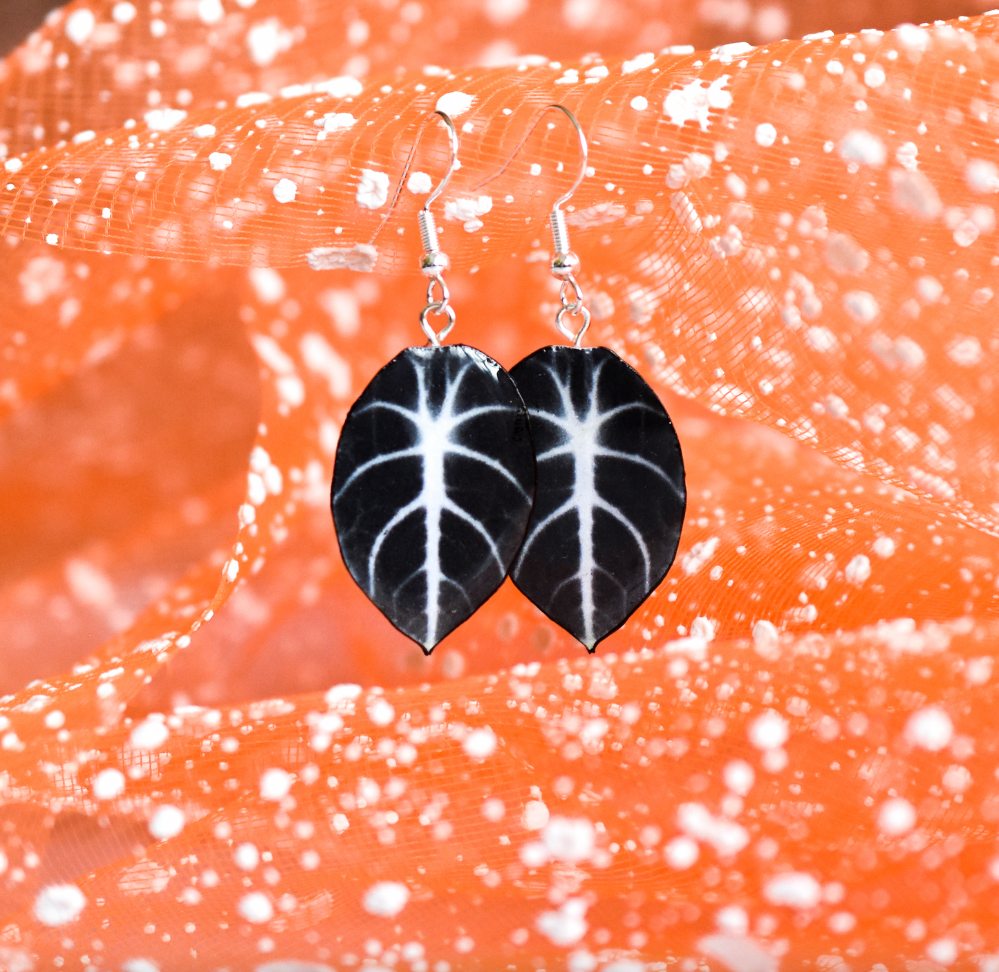Alocasia Ninja Black Plant Earrings | Leaf Earrings