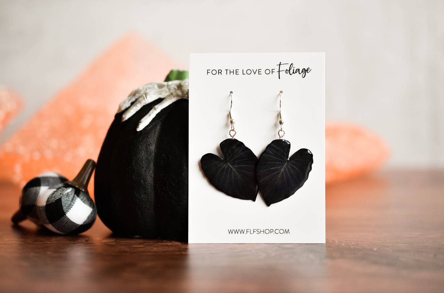 Colocasia Black Magic Witchy Plant Earrings | Leaf Earrings