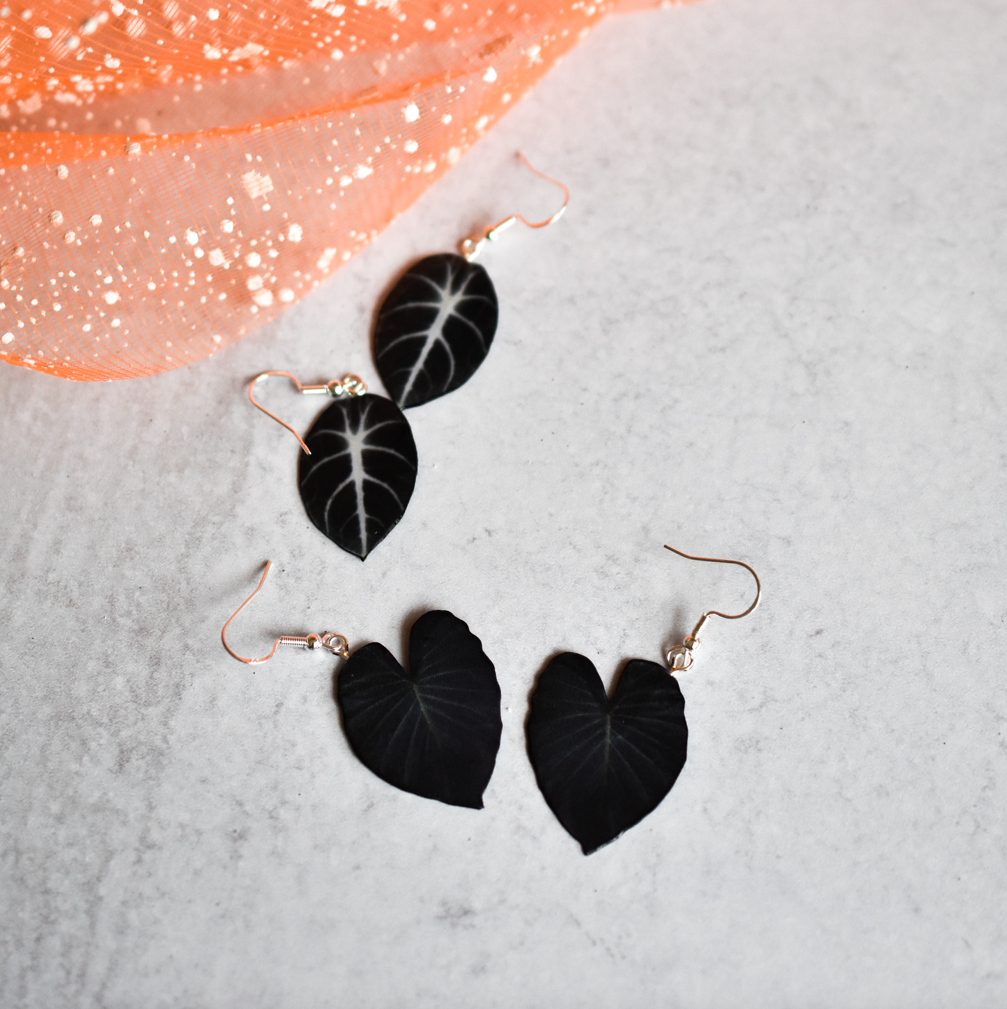 Colocasia Black Magic Witchy Plant Earrings | Leaf Earrings