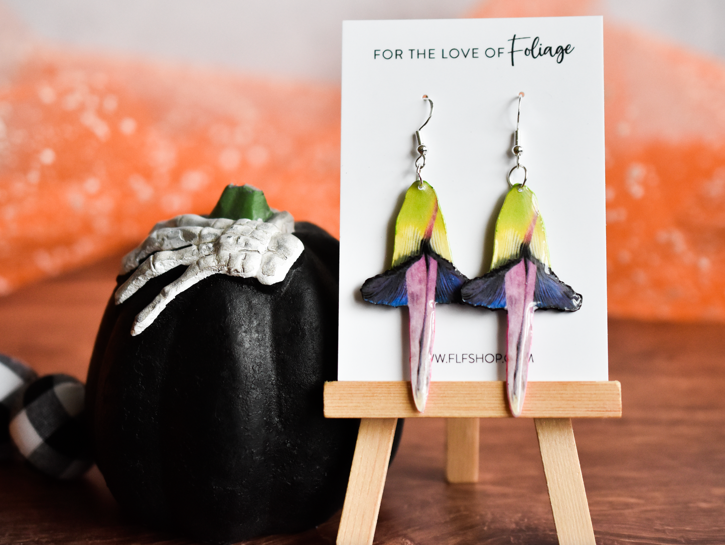 Corpse Flower Amorphophallus Titanum | Halloween Plant Earrings | Spooky Flower Earrings