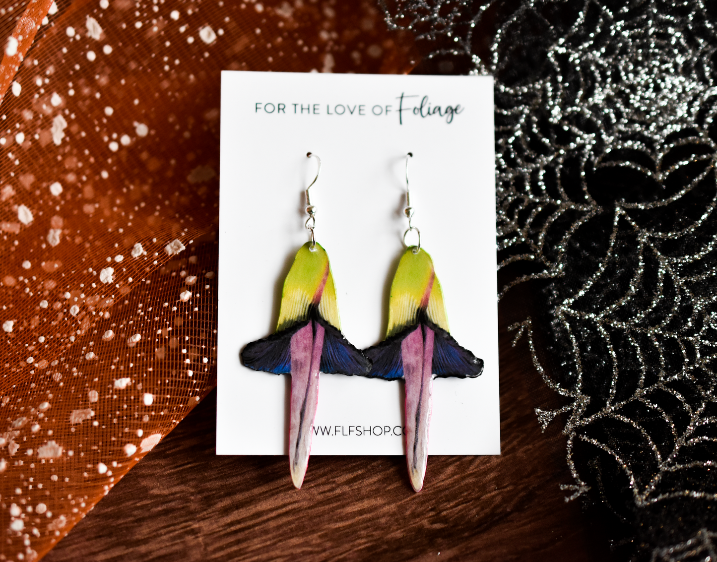 Corpse Flower Amorphophallus Titanum | Halloween Plant Earrings | Spooky Flower Earrings