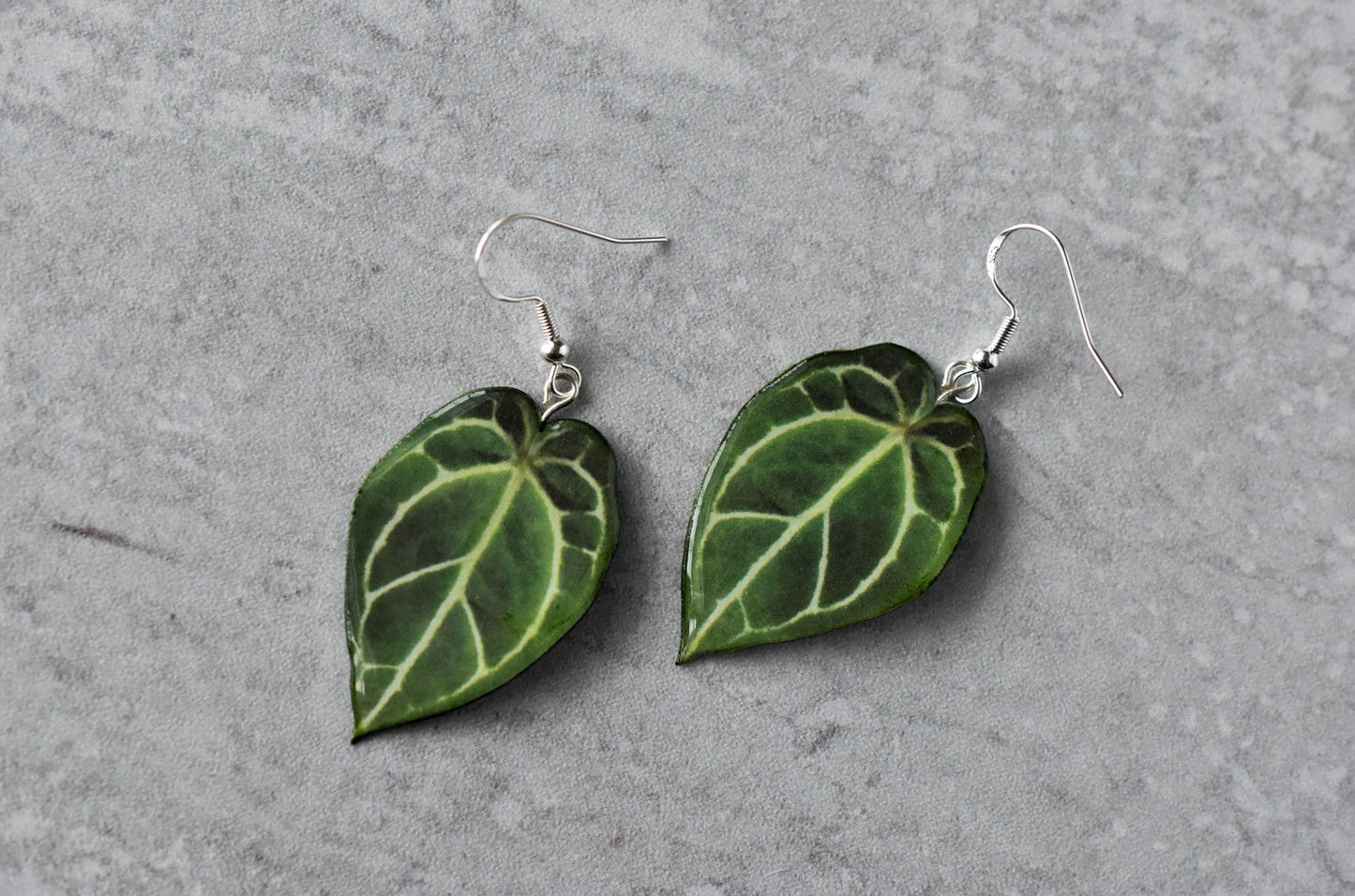 Anthurium Crystallinum Plant Earrings | Leaf Earrings