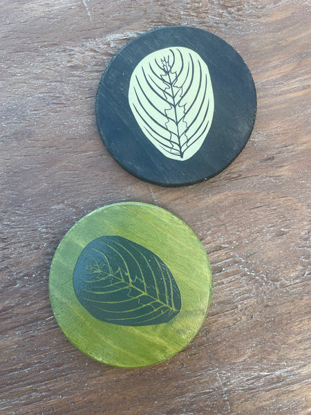 Painted Wooden Maranta Coasters